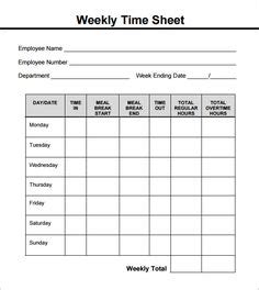 Printable Employee Timesheet, Printable Timecard, Work Schedule Tracker, Easy Work Log, Employee ...