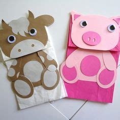 Farm Animal Paper Bag Puppets | Paper bag crafts, Paper bag puppets, Preschool crafts