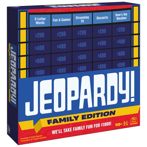 Jeopardy! Family Edition Board DHF10 Game Trivia Games Board Games for ...