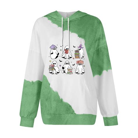 Halloween Hoodies for Teen Girls Cute Ghost Graphic Shirts Drawstring ...