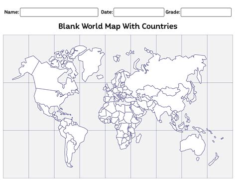 A World Unfolded: Understanding The Significance Of Blank World Maps With Countries - Map of ...
