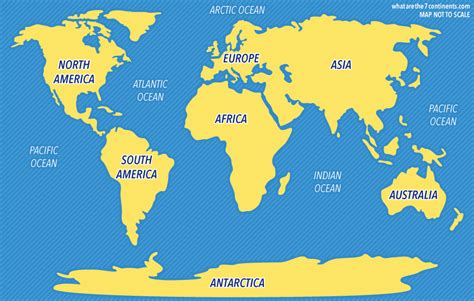 World Outline Map With Continents And Oceans