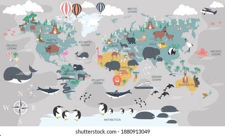 542 Wallpaper World Map Animal Stock Vectors and Vector Art | Shutterstock