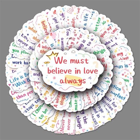 50 Inspirational Short Quotes Graffiti Waterproof Stickers