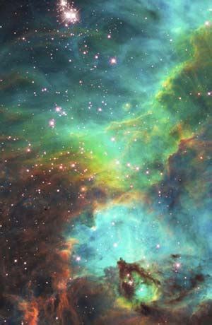 Nebula stars and galaxy imaged by NASA's space telescopes