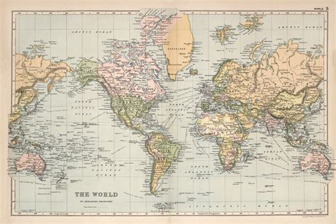 Beautiful Vintage Old World Map 1891 CANVAS PRINT 24"X 36" Poster | eBay