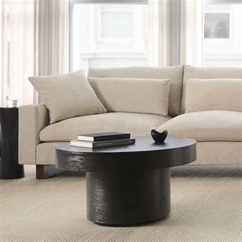 Volume Round Pedestal Coffee Table - Wood | Modern Living Room ...