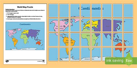 World Map Puzzle | Printable | Classroom World Map - Twinkl