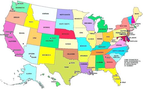 Usa Map States And Capitals Printable