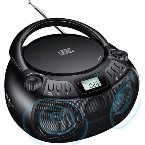 CD Player Boombox with Bluetooth Boombox AM/FM Radio USB Port Portable ...