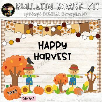 Happy Harvest Bulletin Board Kit We love Fall Most All Door Decor Sep Editable
