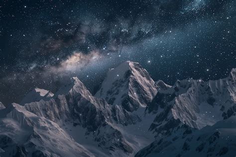 Free Photo | View of starry night sky with nature and mountains landscape