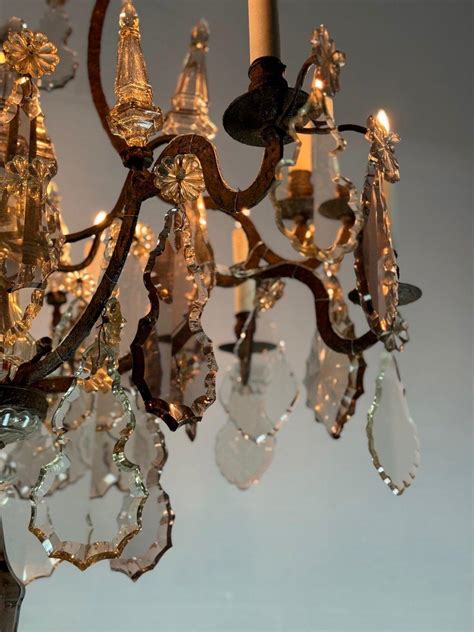 Chandelier With Colorless Crystal Pendants, Amethysts And Champagnes For Sale at 1stDibs
