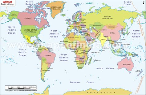 Outline Map Of The World With Country Names