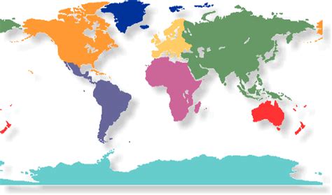 Printable World Map With Continents And Oceans