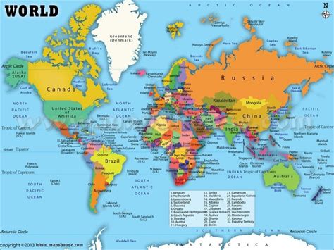 Labeled Map Of The Countries