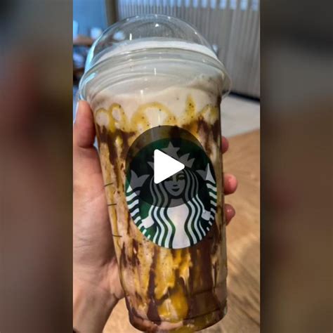 Vanilla Cream Frappuccino with Chocolate Caramel Drizzle Recipe | TikTok