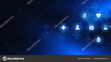 Abstract medical background with flat icons and symbols. Concepts and ideas for healthcare ...