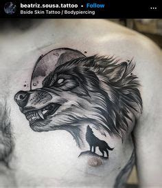 Pin by Thainá Fernanda on Tatuagens in 2024 | Chest piece tattoos, Wolf ...