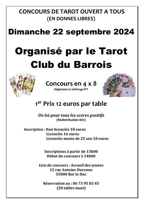 Concours de tarot : Jeu de cartes Tarot a Bar le Duc