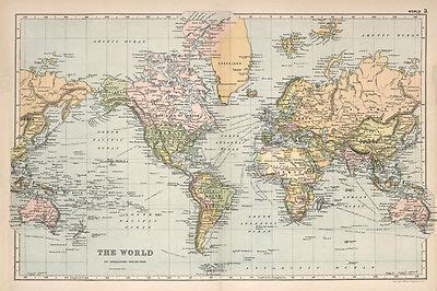 Beautiful Vintage Old World Map 1891 CANVAS PRINT 16"X12" Poster | eBay
