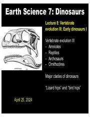 Dinosaur Evolution: Vertebrates and Major Clades | Course Hero