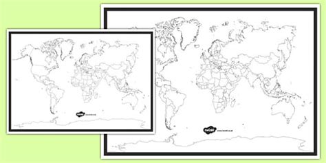World Map Outline (teacher made) - Twinkl