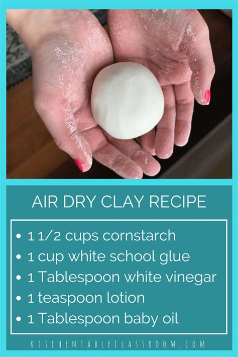 Use this easy DIY recipe to make your own air dry clay for kid's crafts and art lessons ...