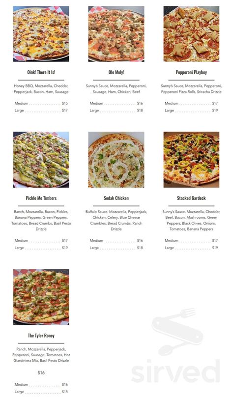 Sunny's Pizzeria menus in Sioux Falls, South Dakota, United States