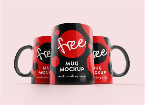 Free Mug Mockup PSD Set with 4 Different Angles - Good Mockups