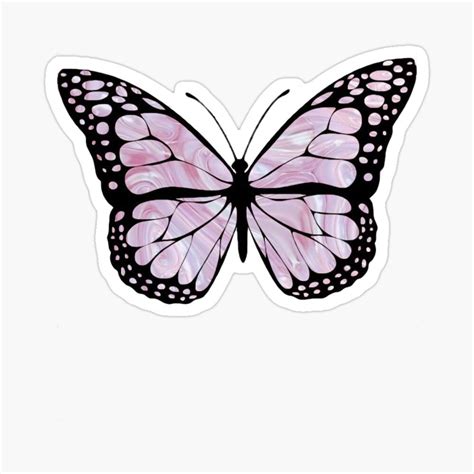 Pink Butterfly Sticker by isabrobertsx