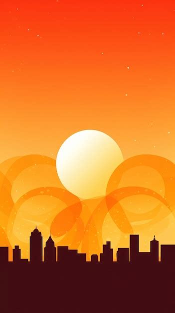 Premium AI Image | a poster for a city with a sunset in the background.