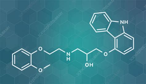 Carvedilol congestive heart failure drug molecule - Stock Image - F028 ...