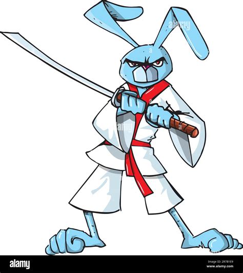 Cartoon samurai bunny with a samurai sword Stock Vector Image & Art - Alamy