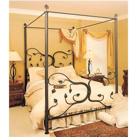 omg. the leaves are customizable. beautiful!!!! | Iron canopy bed, Iron bed frame, Wrought iron ...