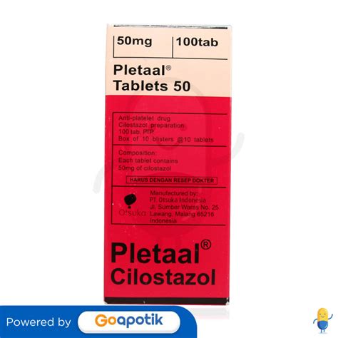 PLETAAL 50 MG BOX 100 TABLET - Kegunaan, Efek Samping, Dosis dan Aturan ...