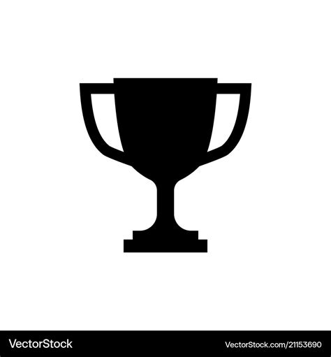 Trophy cup icon in flat style simple winner symbol