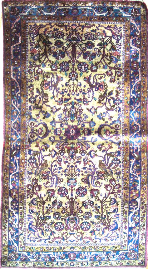 Antique Persian Kashan Silk Rug - Q980 - Lavender Oriental Carpets