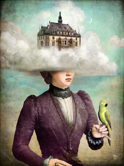 Poster | CASTLE IN THE CLOUDS von Christian Schloe | Wolke kunst, Kunst ideen, Surrealistische kunst