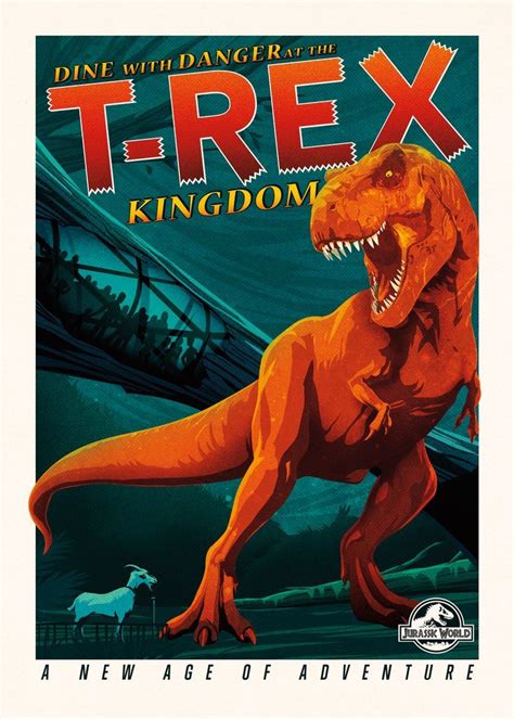 T-Rex Kingdom: Jurassic World VelociCoaster Attraction Poster ...