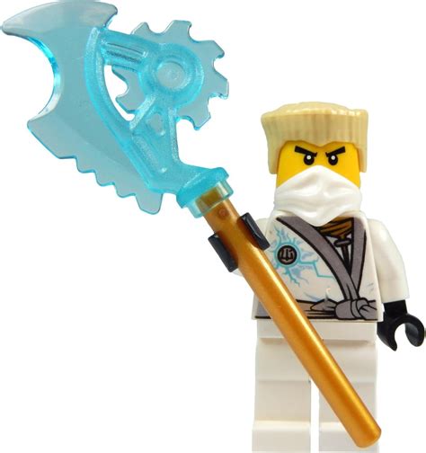 LEGO Ninjago: Zane minifigure - Rebooted (white Ninja) with blue-transparent techno blade ...