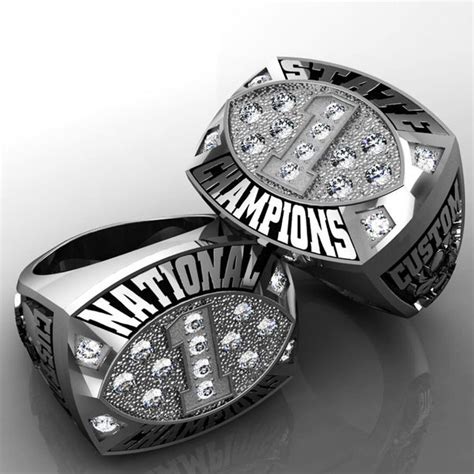 Championship Football Ring with Cubics – Baron Championship Rings