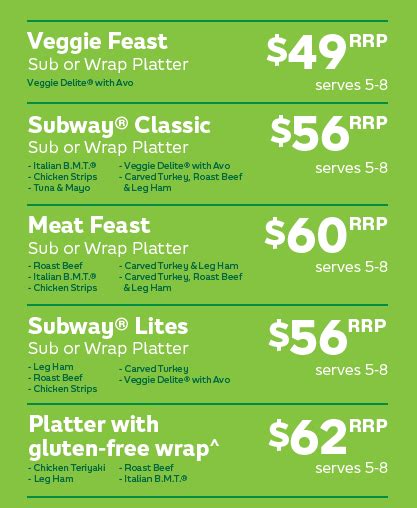 Catering menu | SUBWAY.com - New Zealand (English)