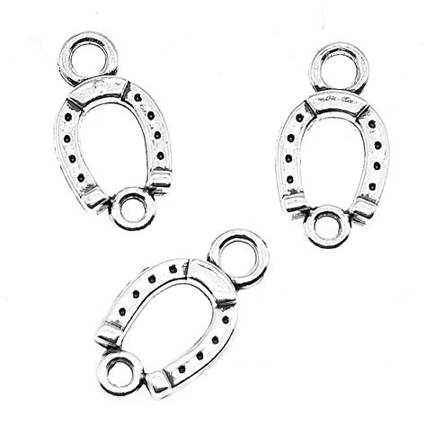 20pcs Horse Shoe Charms Connector Lucky Horseshoe Charm For Jewelry Making Accessories Lots ...