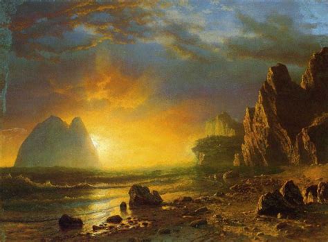 Albert Bierstadt Sunset on the Coast painting | framed paintings for sale