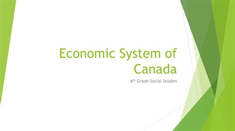 Economic System of Canada - ppt download