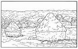 Free Coloring Pages Claude Monet Haystacks  AedanilLloyd sketch template