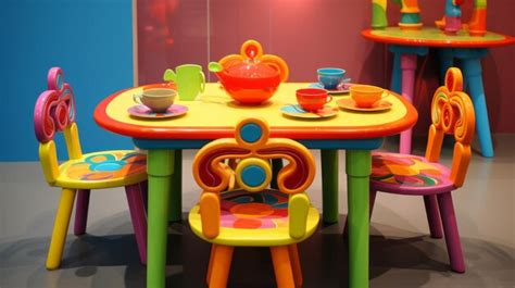 Premium Photo | Vibrantly colorful dining table set for kids