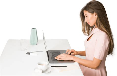 Business Woman Working Laptop Table Tea Lady PNG | Business women, Women, Lady