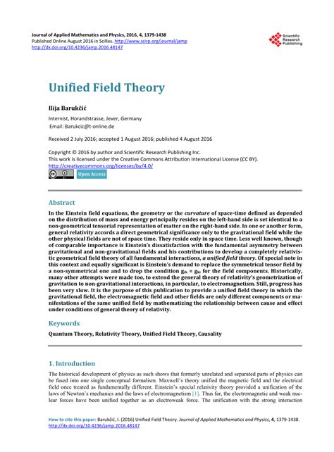 (PDF) Unified Field Theory